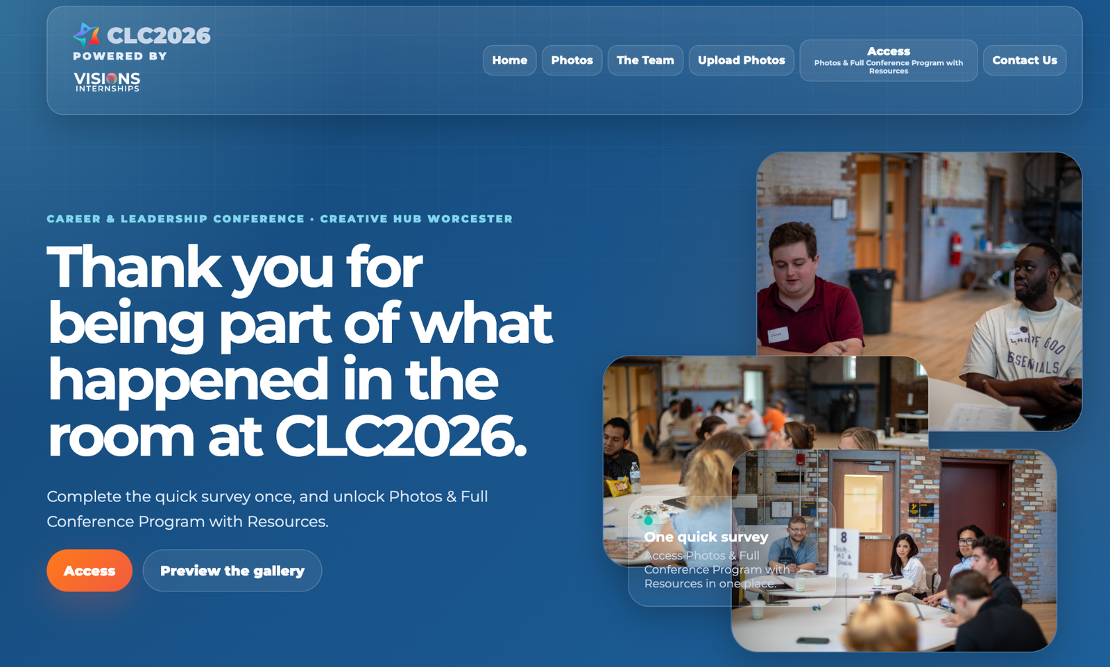 Screenshot of the Career and Leadership Conference website