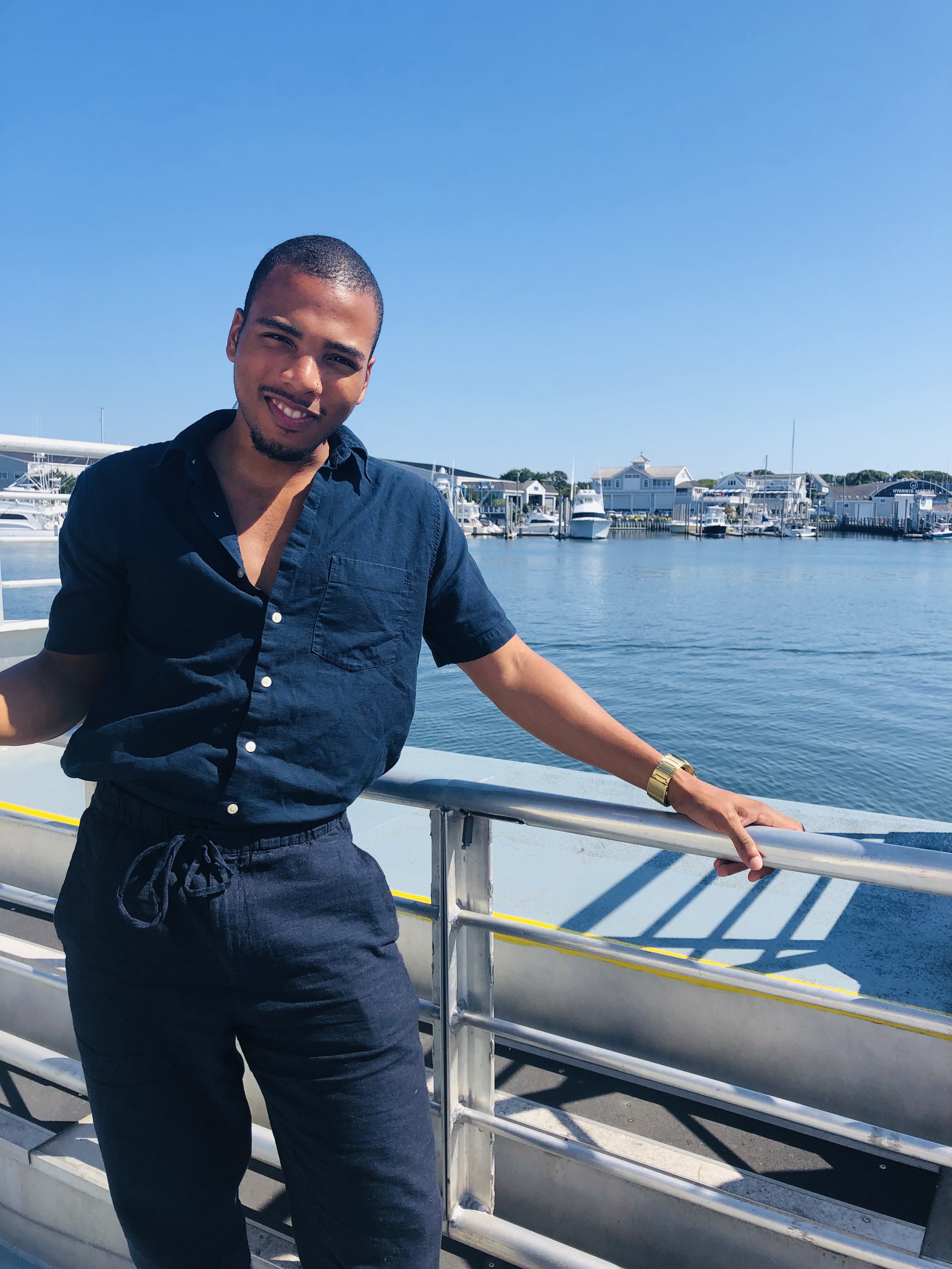 Bryon Lewis-Cummings by the waterfront